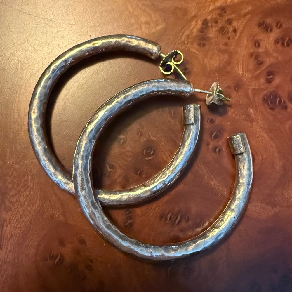 Classic Silpada Hammered Hoop Earrings